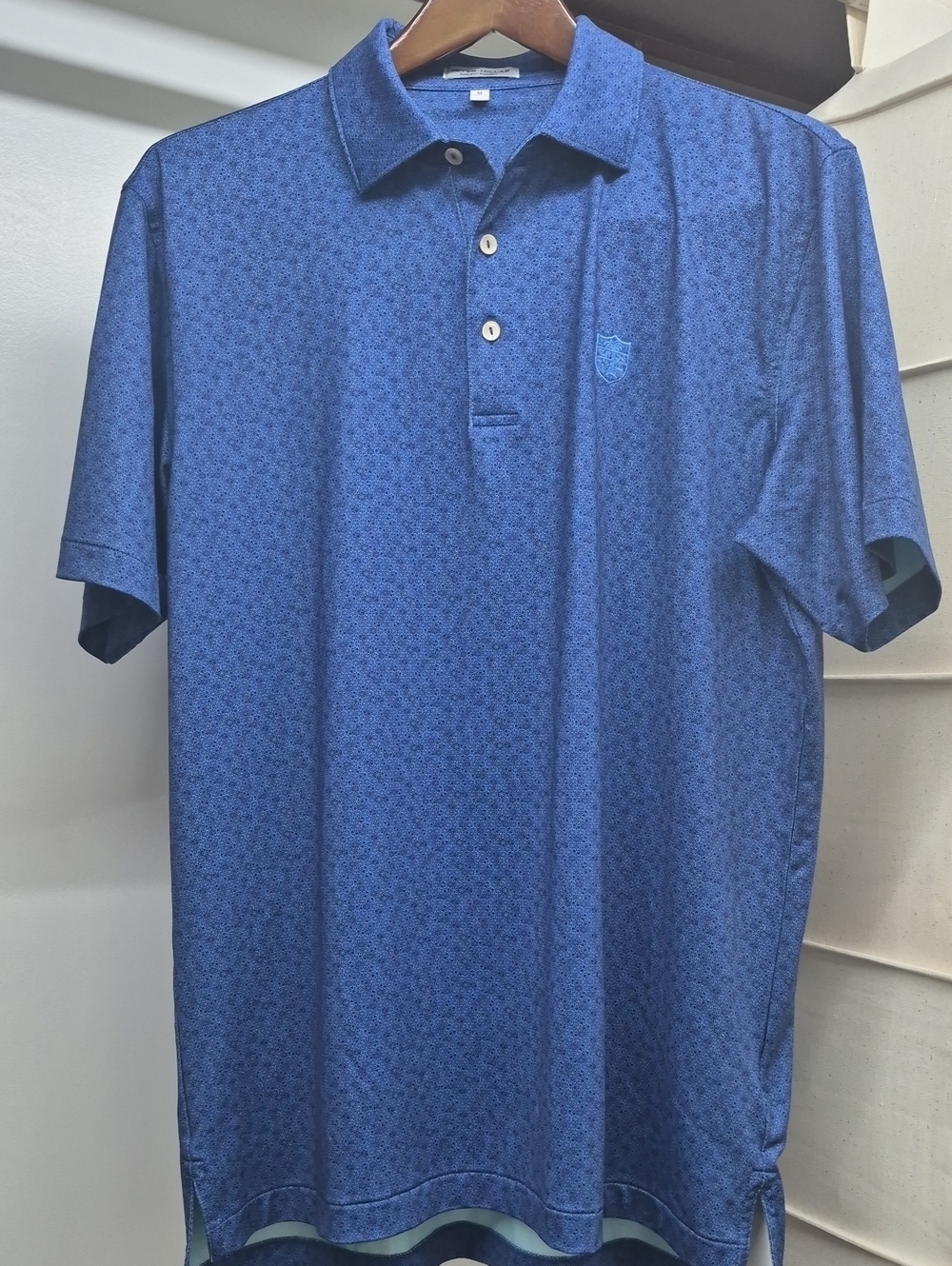 Peter Millar Royal Blue Micro-Pattern Polo